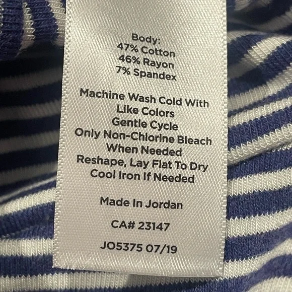 Talbot Shirt Blue White Stripe Size Small Classic Long Sleeve Crewneck Very Soft - Picture 4 of 4